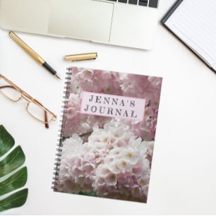 Japanese Cherry Blossoms Personalised Floral Notebook