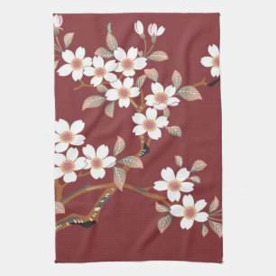 Japanese Cherry Blossoms Tea Towel