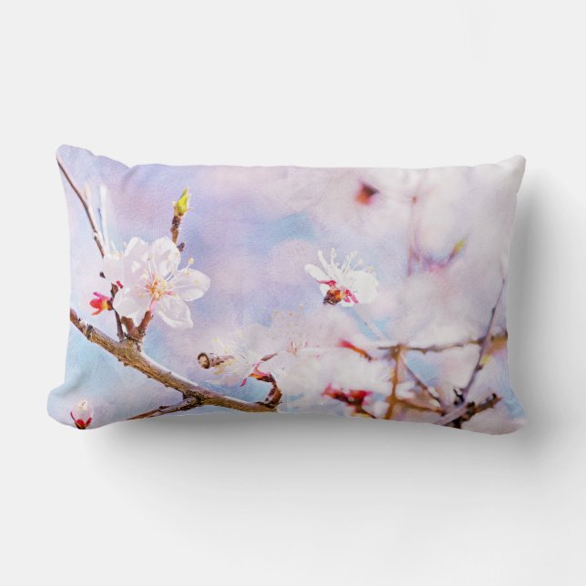 Japanese Cherry - Sakura In Bloom Lumbar Cushion (Front)