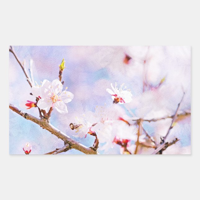 Japanese Cherry - Sakura In Bloom Rectangular Sticker (Front)