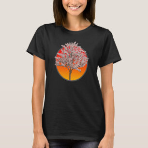 Japanese Cherry Tree Blossom 80's Vaporwave Colour T-Shirt