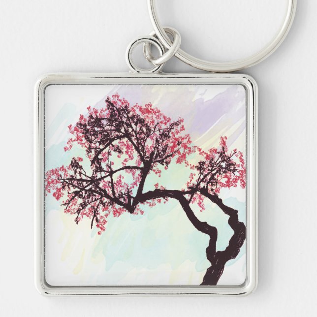 Japanese Cherry Tree Blossom Keychain (Front)