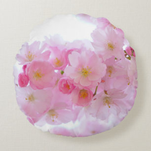 Japanese Cherry Tree Blossom Round Cushion