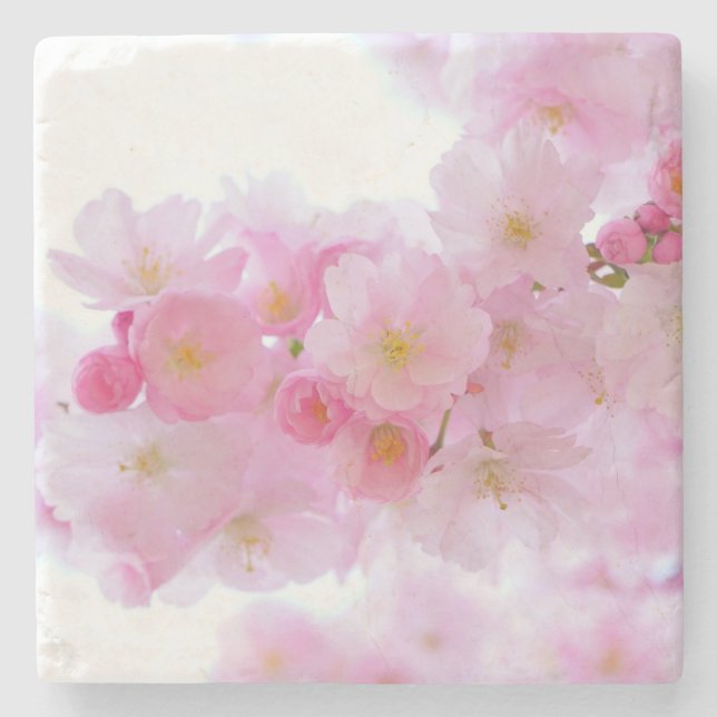 Japanese Cherry Tree Blossom Stone Coaster (Front)