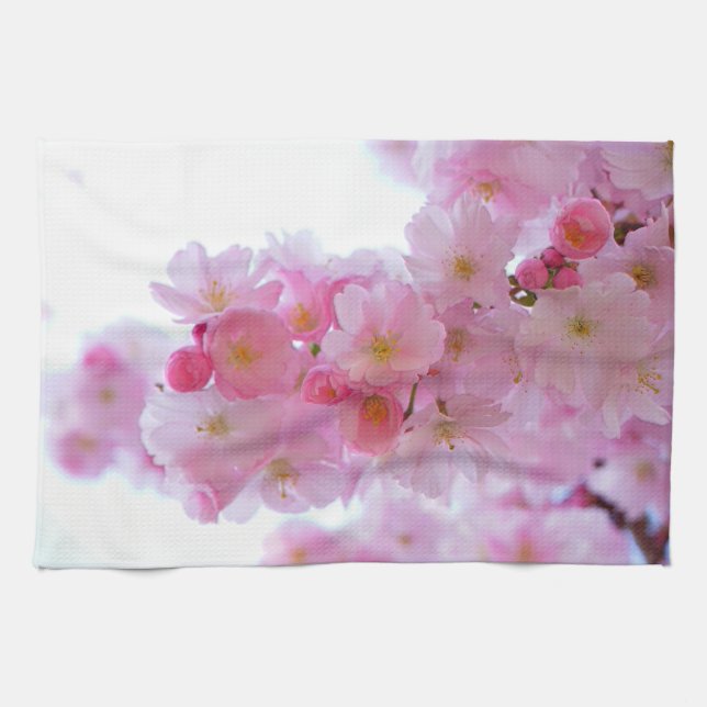 Japanese Cherry Tree Flower Tea Towel (Horizontal)