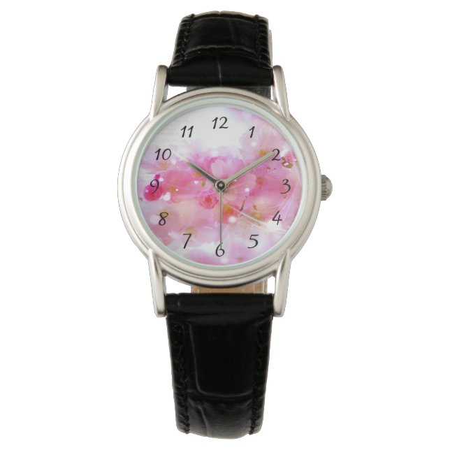 Japanese Cherry Tree with Pastel Pink Blossoms Watch (Front)