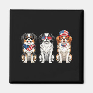 Japanese Chin 4th Of July Aamerican Flag Dog Magnet