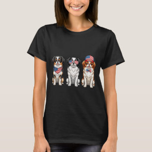 Japanese Chin 4th Of July Aamerican Flag Dog T-Shirt