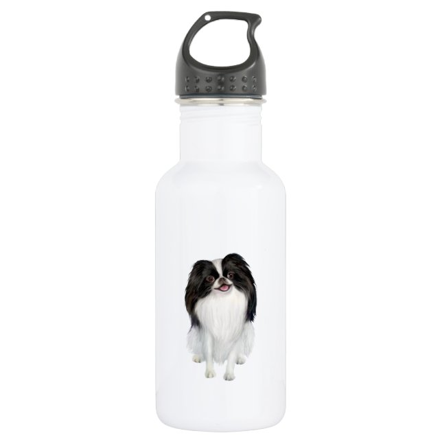 Japanese Chin (A) - Black and white 532 Ml Water Bottle (Front)