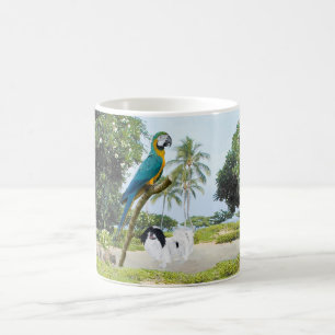 Japanese Chin and Macaw Coffee Mug