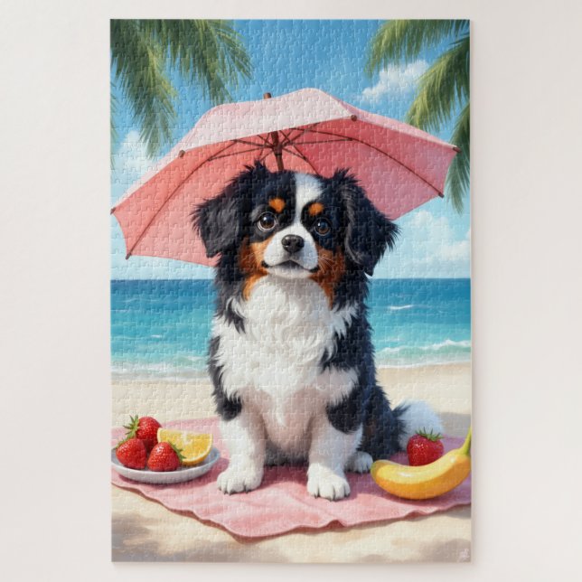 Japanese Chin Beach Relax Scene Jigsaw Puzzle (Vertical)