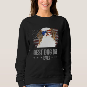 Japanese Chin Best Dog Dad Ever Retro Usa American Sweatshirt
