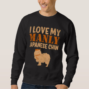 Japanese Chin Canine Boy Dog Manly Gender Reveal Sweatshirt