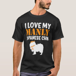 Japanese Chin Canine Boy Dog Manly Gender Reveal T-Shirt