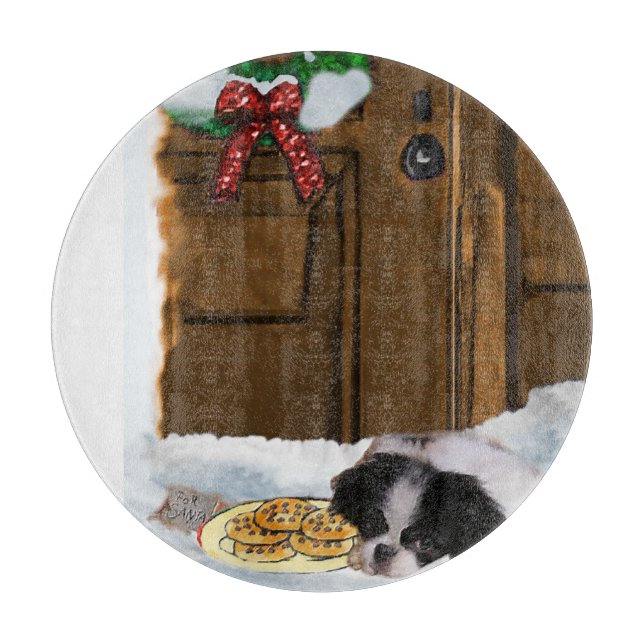 Japanese Chin Christmas Cutting Board (Front)