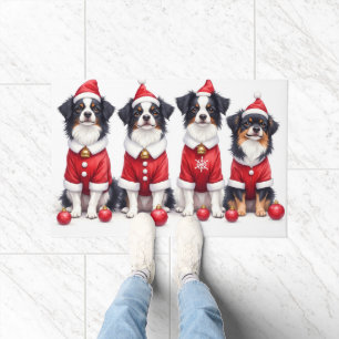 Japanese Chin Christmas Dress Santa Hat Doormat