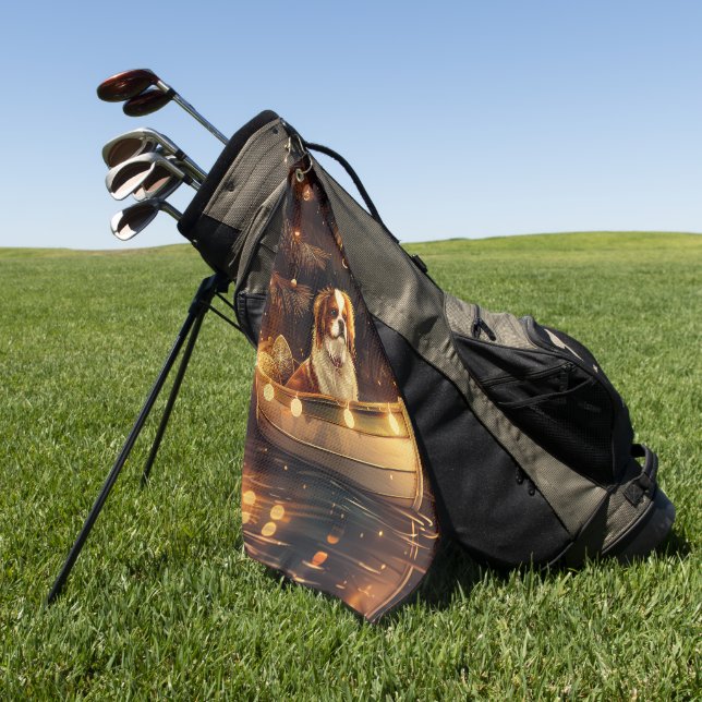 Japanese Chin Christmas Festive Voyage  Golf Towel (Green)