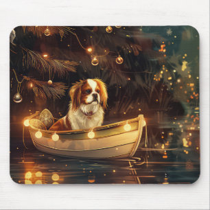 Japanese Chin Christmas Festive Voyage Mouse Pad