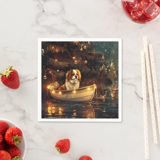 Japanese Chin Christmas Festive Voyage  Napkin (Insitu)