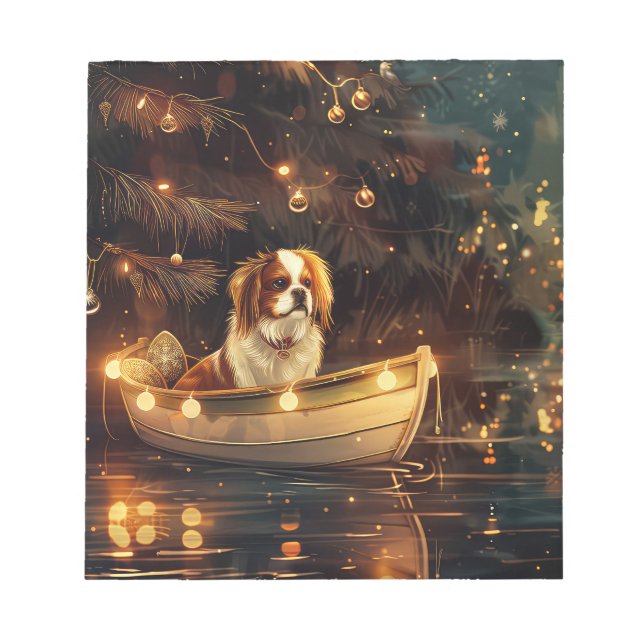 Japanese Chin Christmas Festive Voyage  Notepad (Front)
