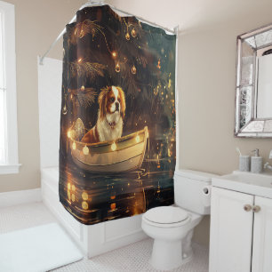 Japanese Chin Christmas Festive Voyage  Shower Curtain