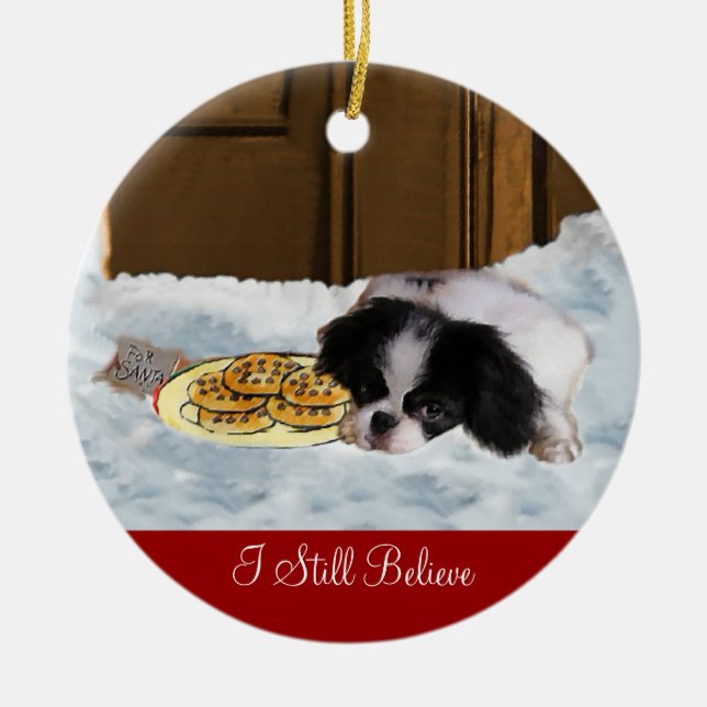 Japanese Chin Christmas Gifts Ornament (Front)