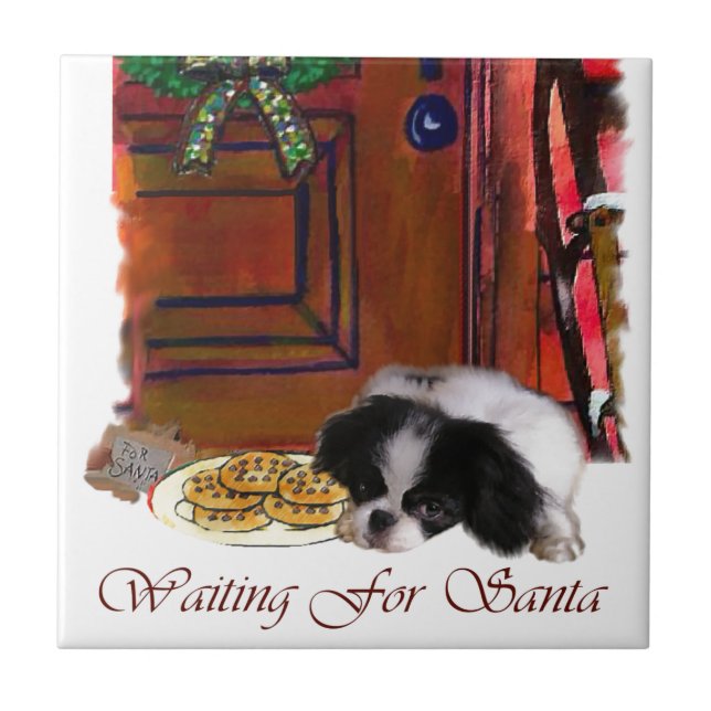 Japanese Chin Christmas Gifts Tile (Front)
