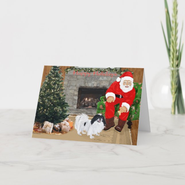 Japanese Chin Christmas Holiday Card (Front)