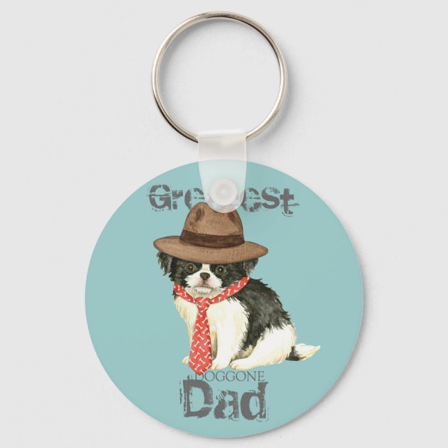 Japanese Chin Dad Key Ring (Front)