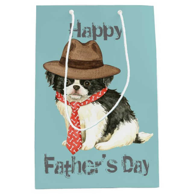 Japanese Chin Dad Medium Gift Bag (Front)