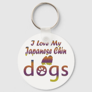 Japanese Chin designs Key Ring