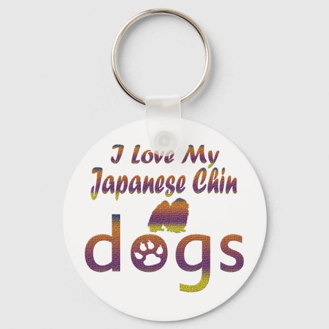 Japanese Chin designs Key Ring (Front)