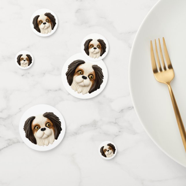 Japanese Chin Dog 3D Inspired Confetti (Group)