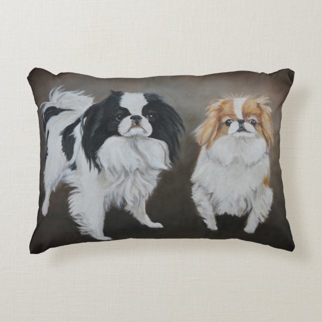 Japanese Chin Dog Art Pillow (Front)