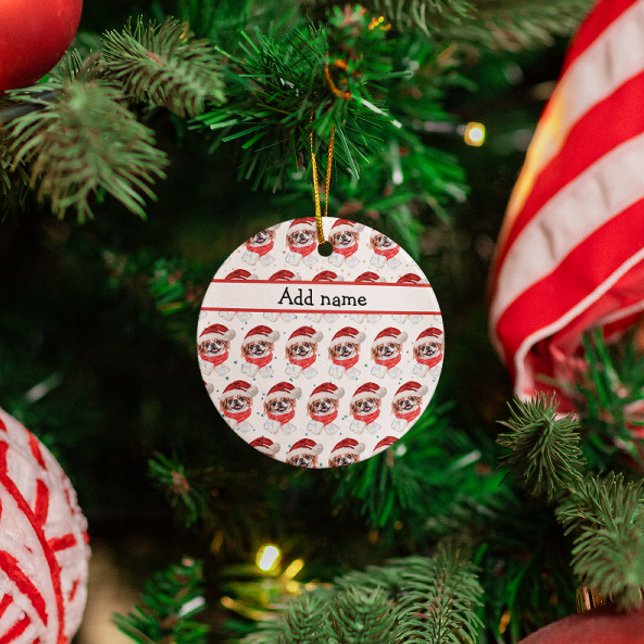 Japanese Chin Dog Breed Christmas Stars Ceramic Ornament (Creator Uploaded)