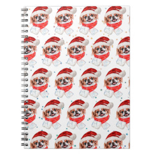 Japanese Chin Dog Breed Christmas Stars Notebook
