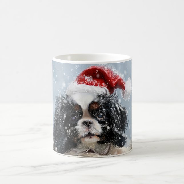 Japanese Chin Dog Christmas Festive Coffee Mug (Center)