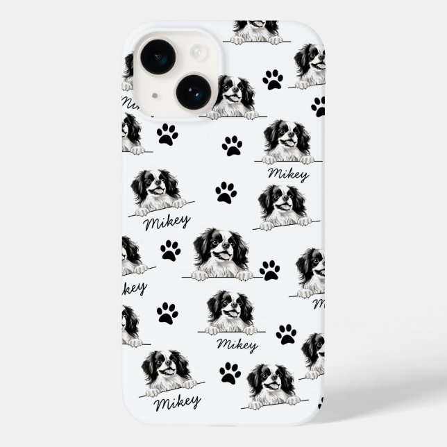 Japanese Chin Dog Personalised Hand Drawing  Case-Mate iPhone Case (Back)