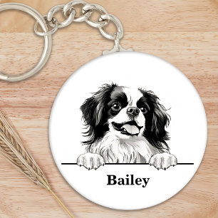 Japanese Chin Dog Personalised  Key Ring