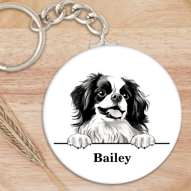 Japanese Chin Dog Personalised  Key Ring (Creator Uploaded)