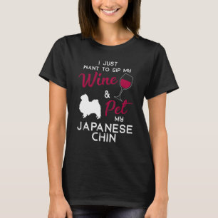 Japanese Chin Dog Wine Owner Christmas Birthday T-Shirt