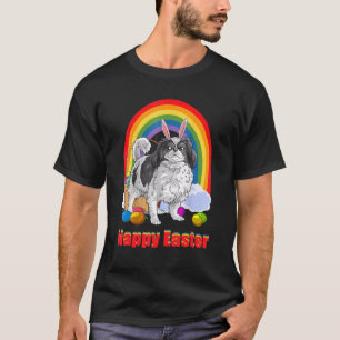 Japanese Chin Easter Eggs Bunny Dog T-Shirt