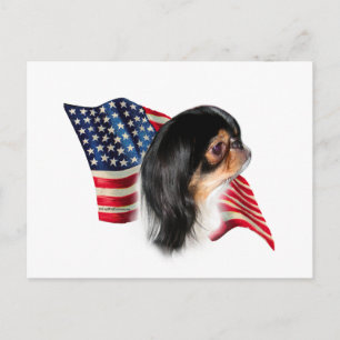 Japanese Chin Flag Postcard