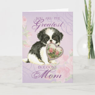 Japanese Chin Heart Mum Card