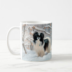 Japanese Chin Let It Snow Christmas Coffee Mug