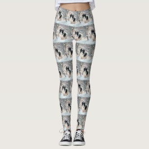Japanese Chin Let It Snow Christmas Leggings