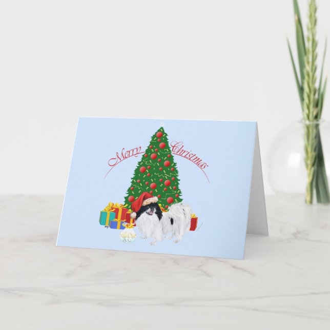 Japanese Chin Merry Christmas Holiday Card (Front)