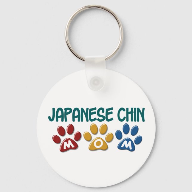 JAPANESE CHIN Mum Paw Print 1 Key Ring (Front)