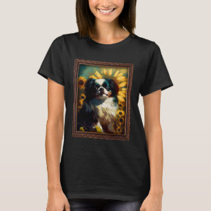 Japanese Chin Painting Sunflower Flower Mum Women T-Shirt