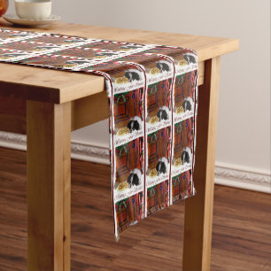 Japanese Chin Puppy Christmas Short Table Runner